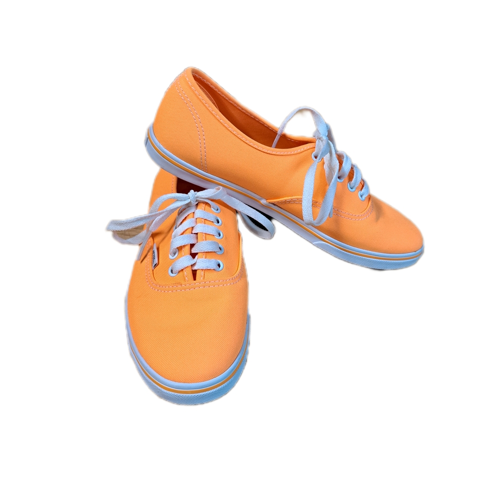 VANS Authentic Neon Orange Lace Up Women's Canvas Sneakers Size 8. 💥Pre-owned💥